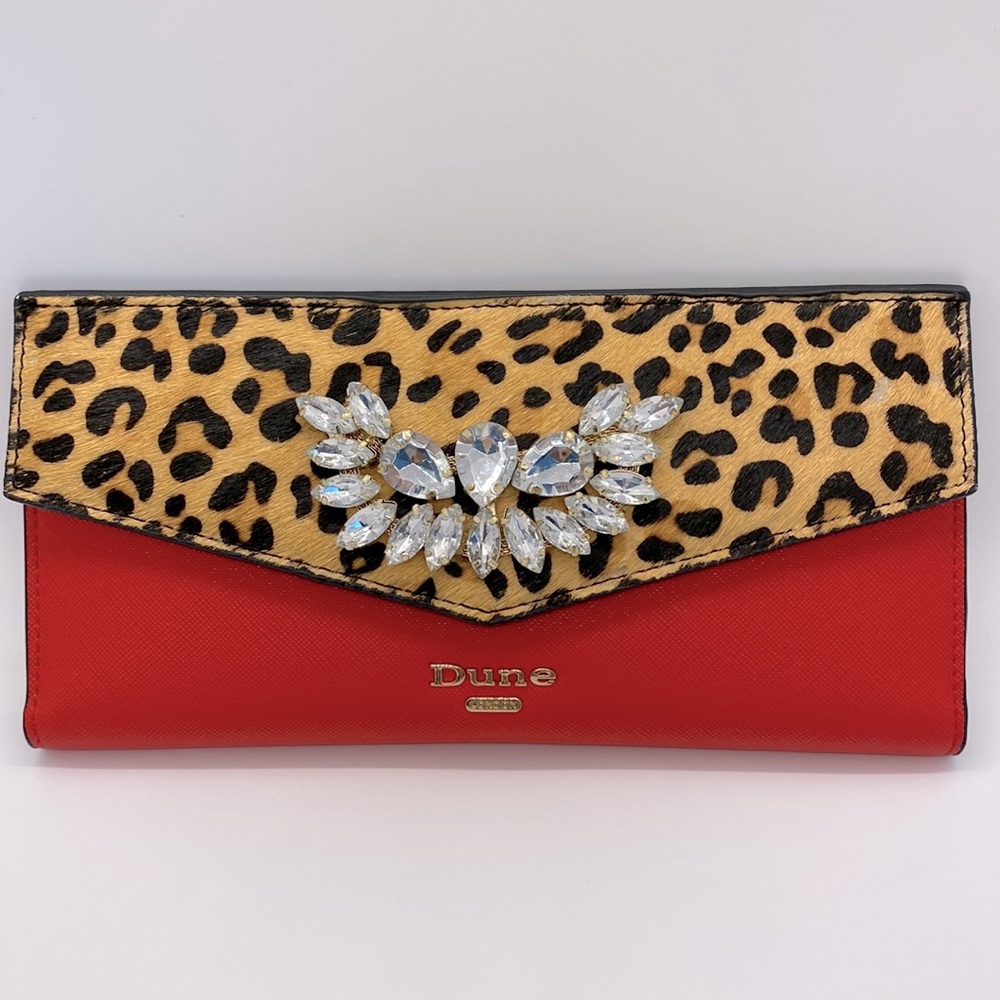 Dune London Red Leopard Print Wallet on a chain Crossbody - Picture 2 of 12